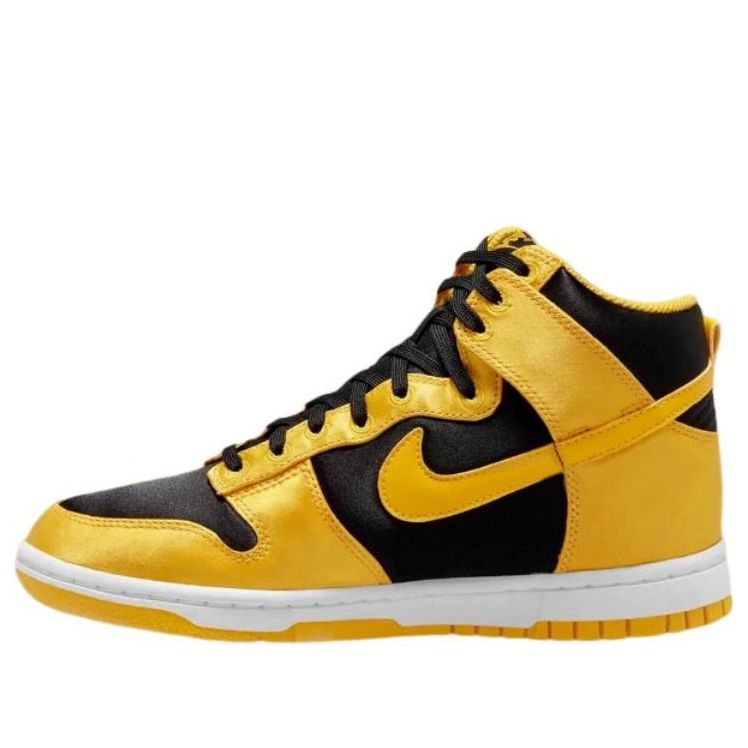 (WMNS) Nike Dunk High Goldenrod Satin 'Yellow Black' FN4216-001 Antique Icons