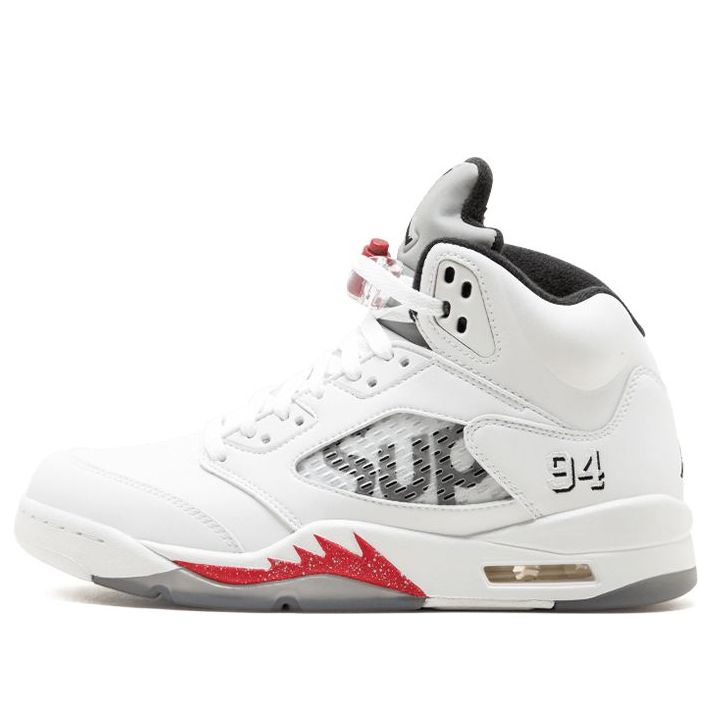 Supreme x Air Jordan 5 Retro 'White' 824371-101 Epochal Sneaker