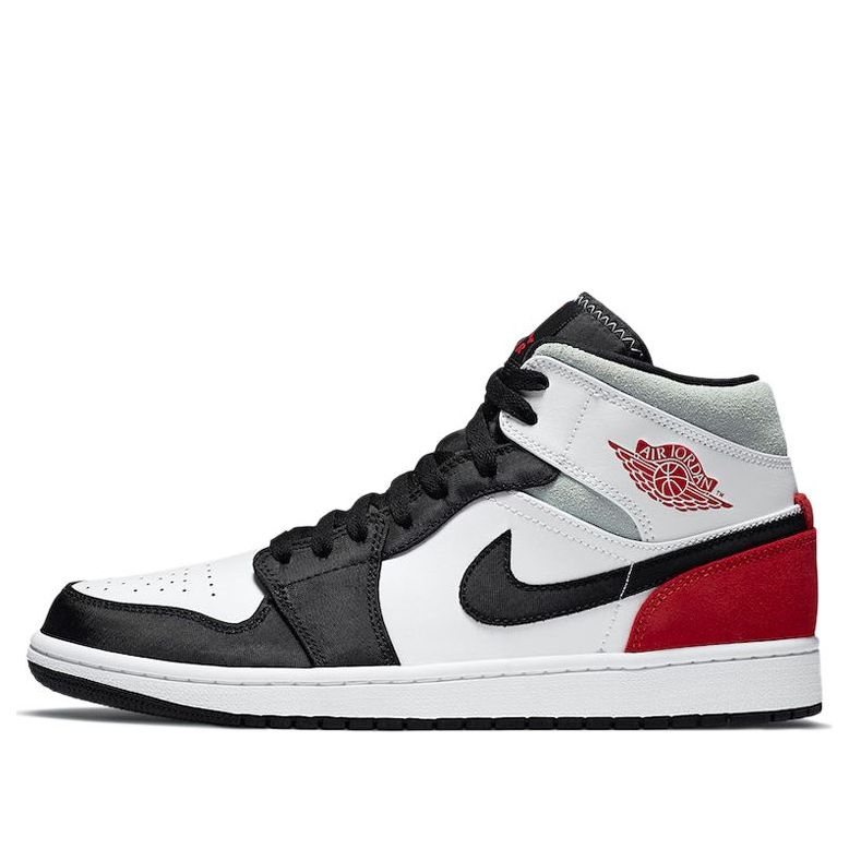 Air Jordan 1 Mid SE 'Red Black Toe' 852542-100 Signature Shoe
