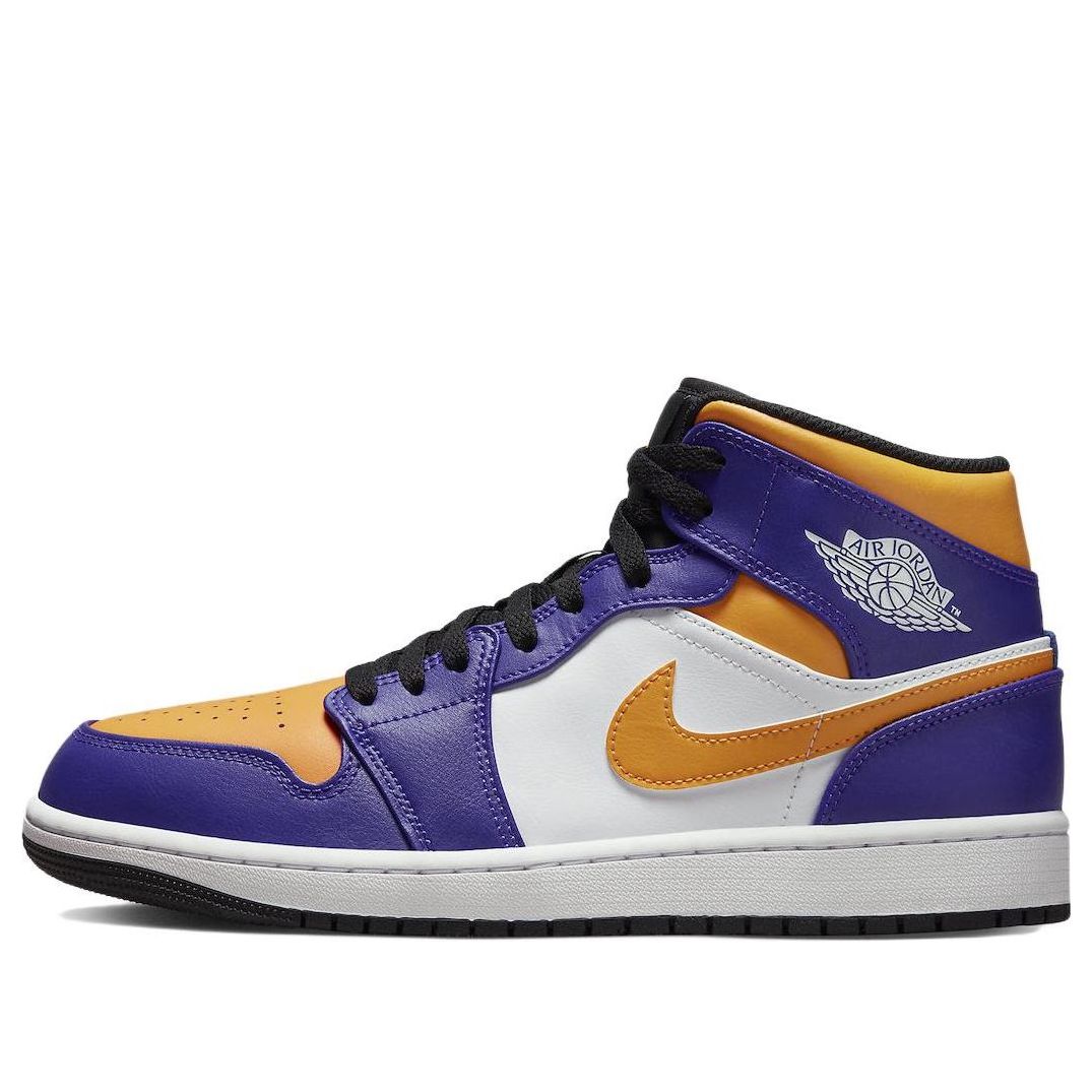 Air Jordan 1 Mid 'Lakers Purple' DQ8426-517 Signature Shoe