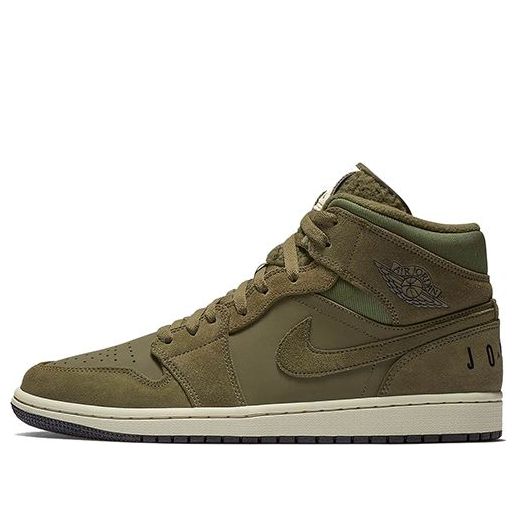 Air Jordan 1 Retro Mid 'Olive Canvas' BQ6579-300 Epoch-Defining Shoes
