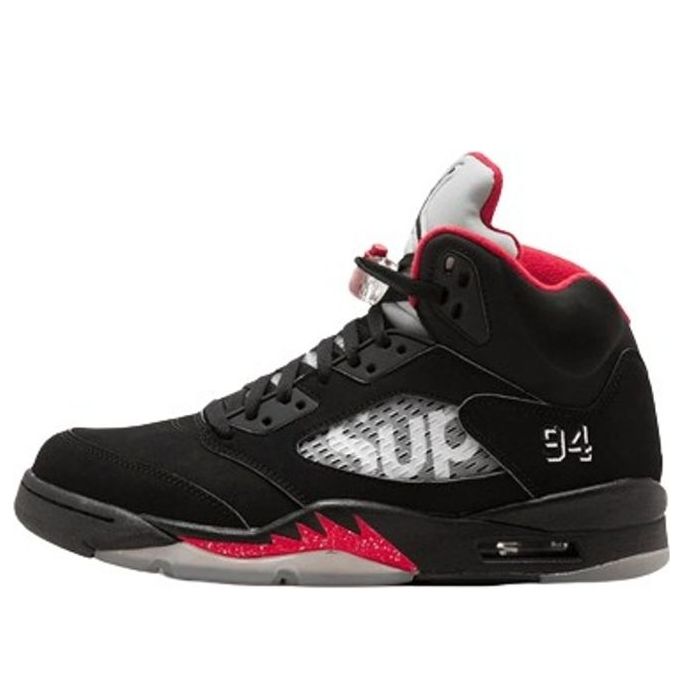 Supreme x Air Jordan 5 Retro 'Black' 824371-001 Cultural Kicks