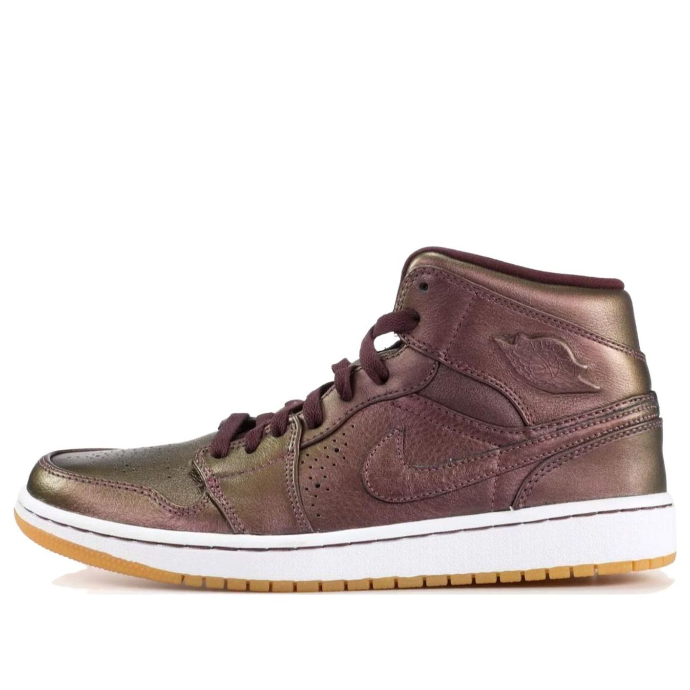 Air Jordan 1 Mid Nouveau 'Deep Burgundy' 629151-605 Signature Shoe