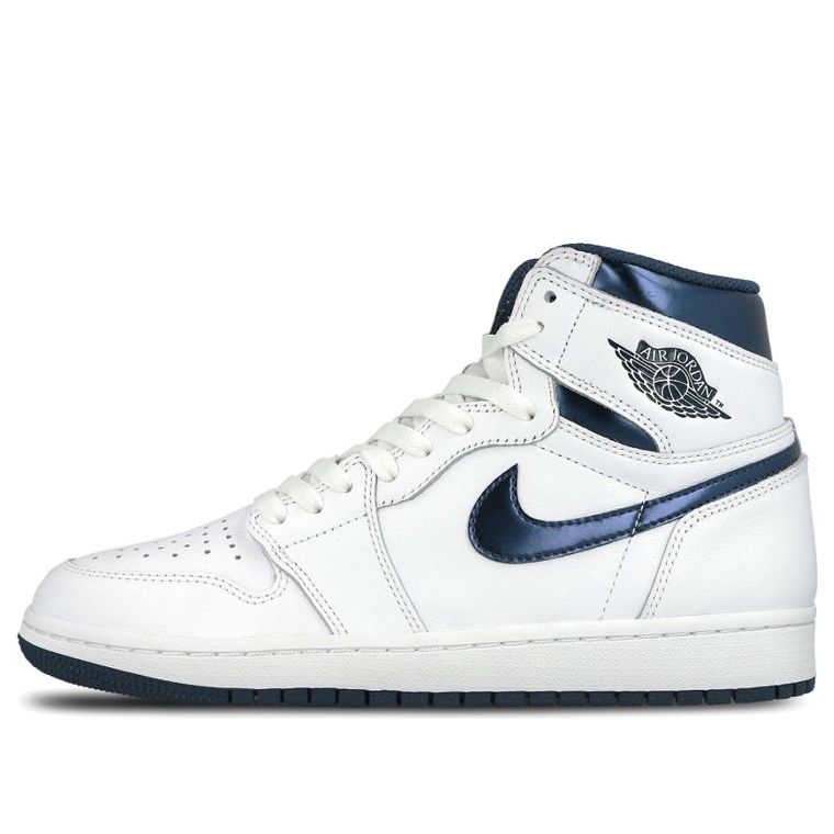 Air Jordan 1 Retro High OG 'Metallic Navy' 555088-106 Signature Shoe