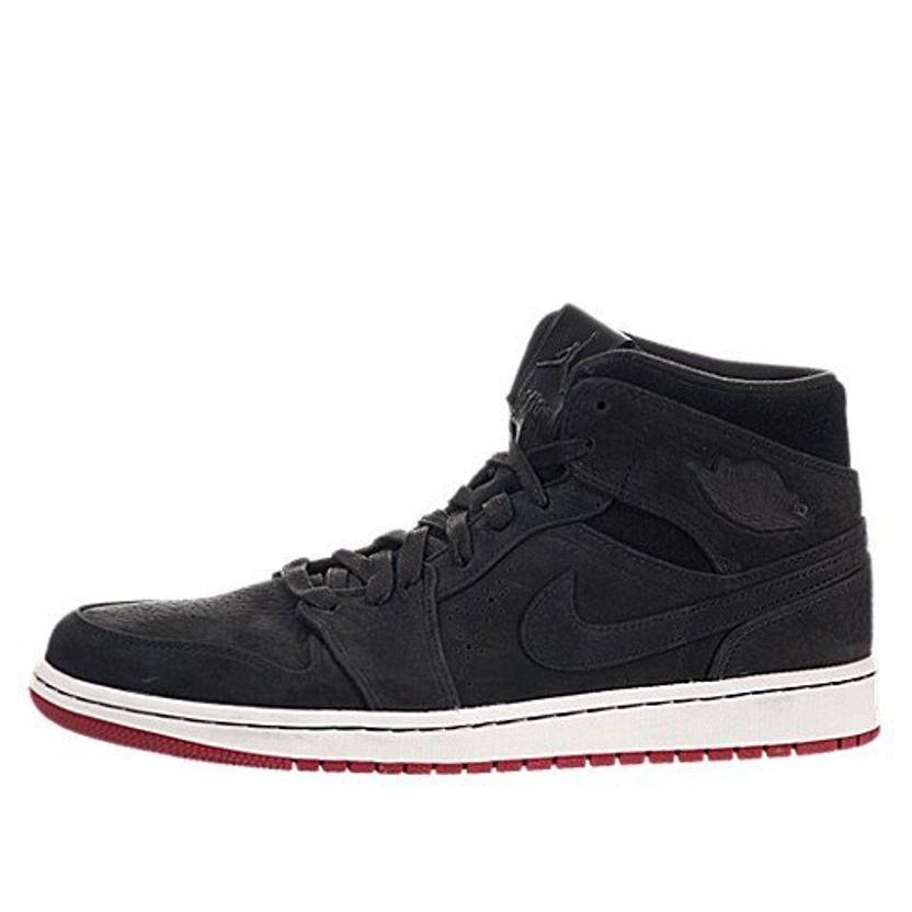 Air Jordan 1 Mid Nouveau 'Black Red' 629151-001 Iconic Trainers