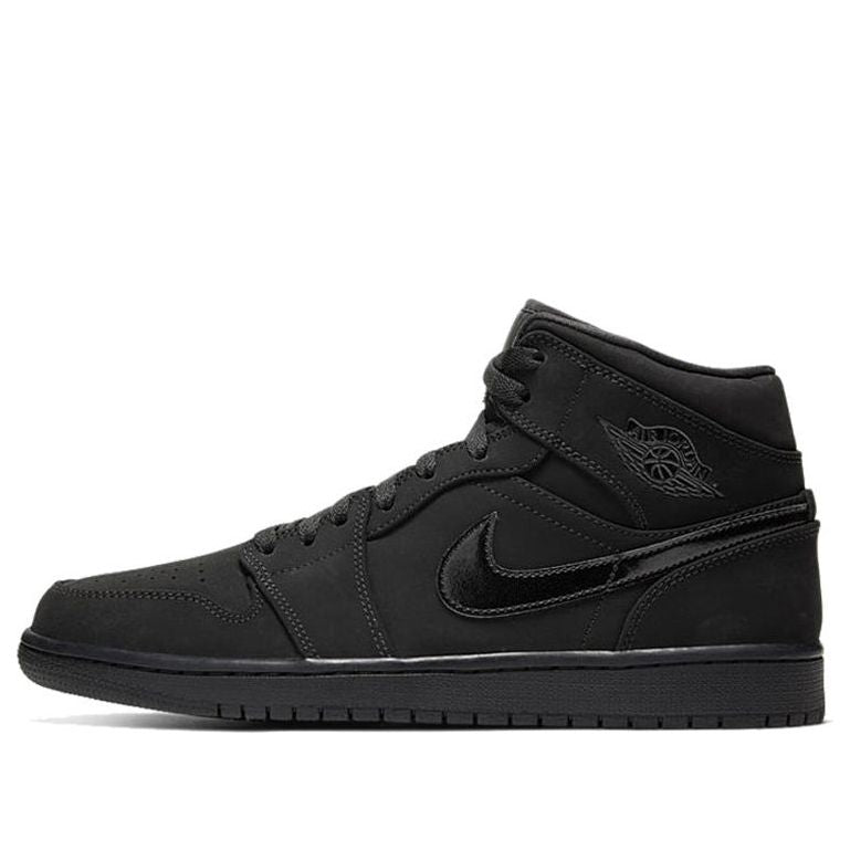 Air Jordan 1 Mid 'Triple Black Suede' 554724-056 Epochal Sneaker