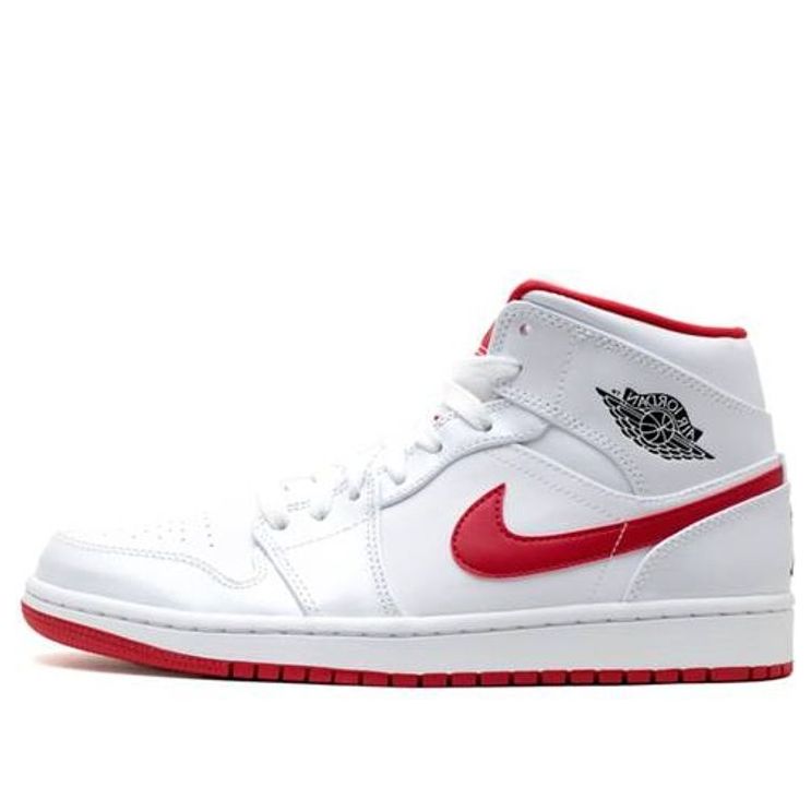 Air Jordan 1 Mid 'White Gym Red' 554724-101 Iconic Trainers
