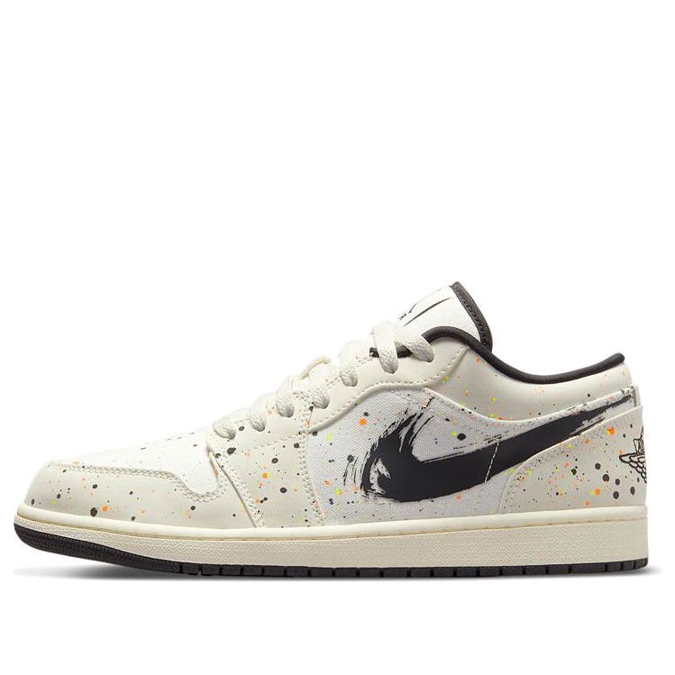 Air Jordan 1 Low 'Brushstroke Swoosh - Paint Splatter' DM3528-100 Classic Sneakers