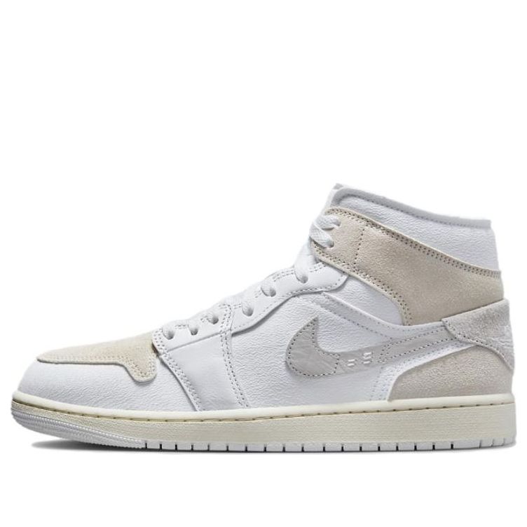 Air Jordan 1 Mid SE Craft 'Inside Out White Grey' DM9652-120 Classic Sneakers