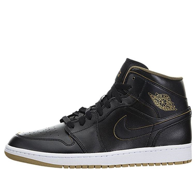 Air Jordan 1 Mid 'Black Gold' 554724-042 Iconic Trainers