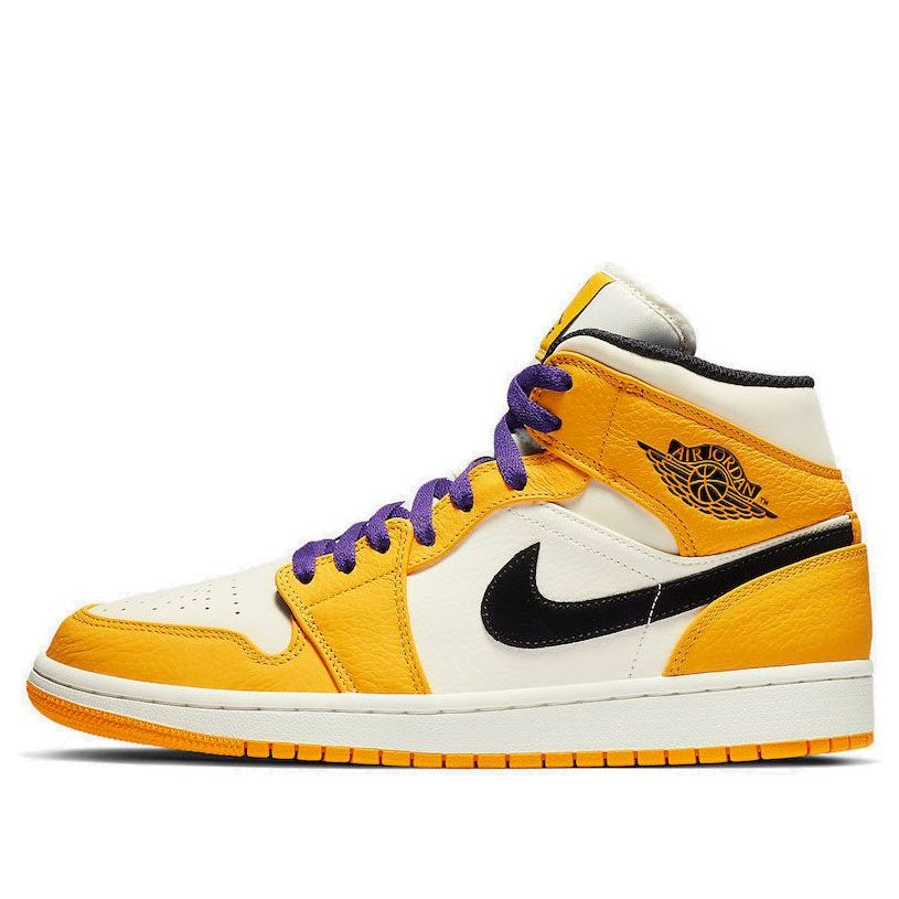 Air Jordan 1 Mid 'Lakers Gold' 852542-700 Classic Sneakers