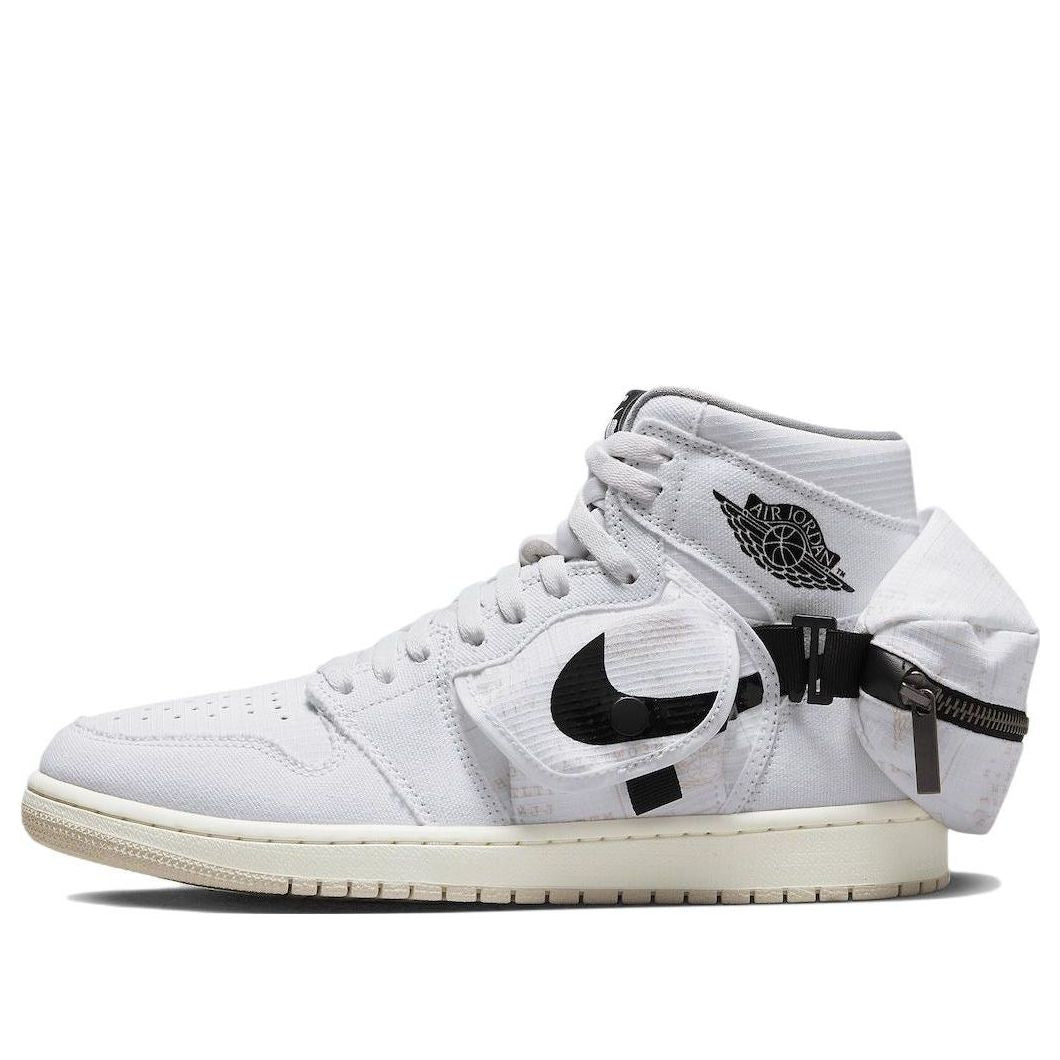 Air Jordan 1 Utility High 'White Black' DO8727-100 Signature Shoe