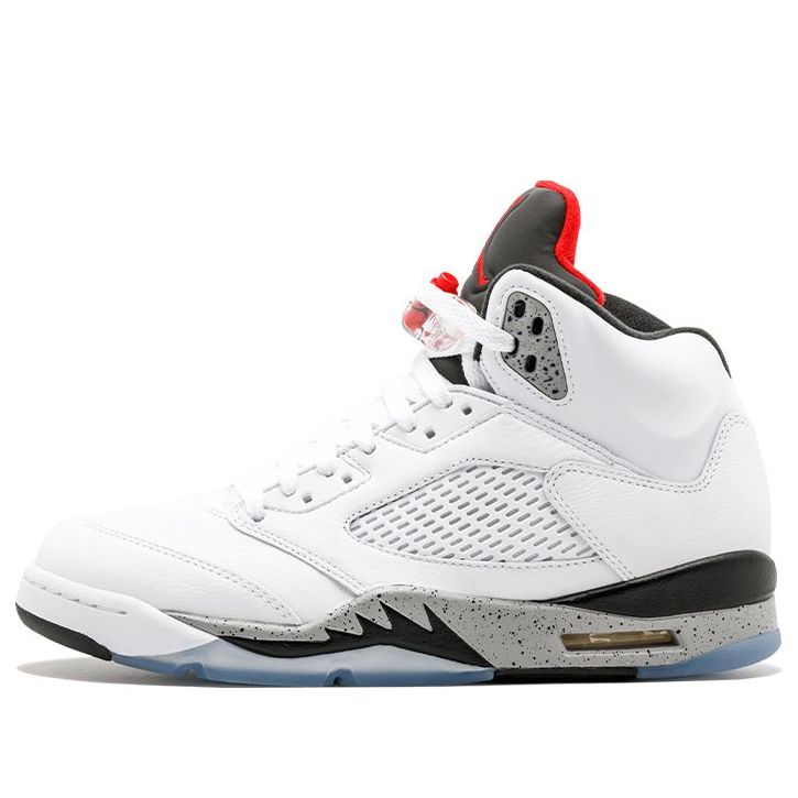 Air Jordan 5 Retro 'White Cement' 136027-104 Signature Shoe