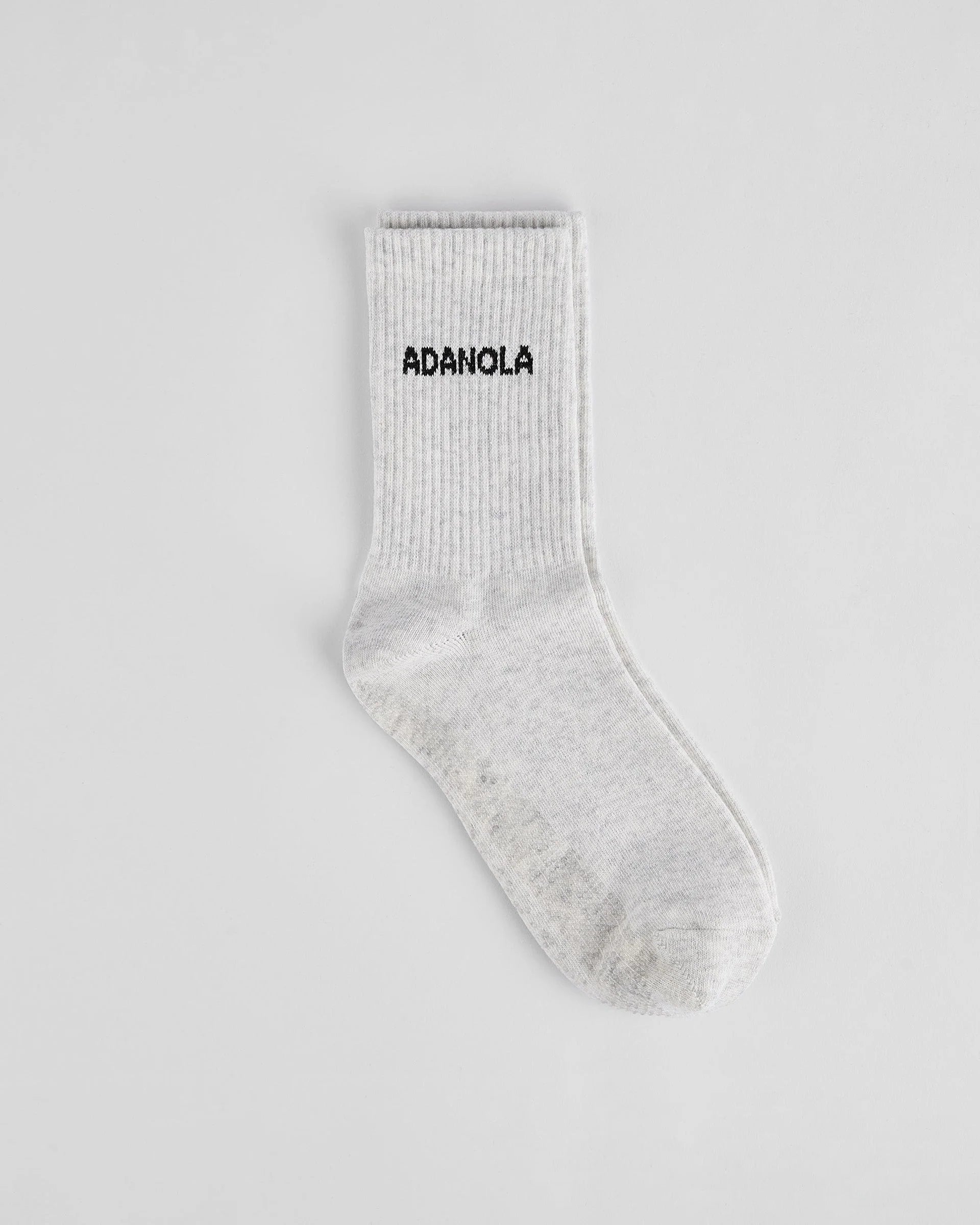 Pilates Grip Socks - Light Grey Melange