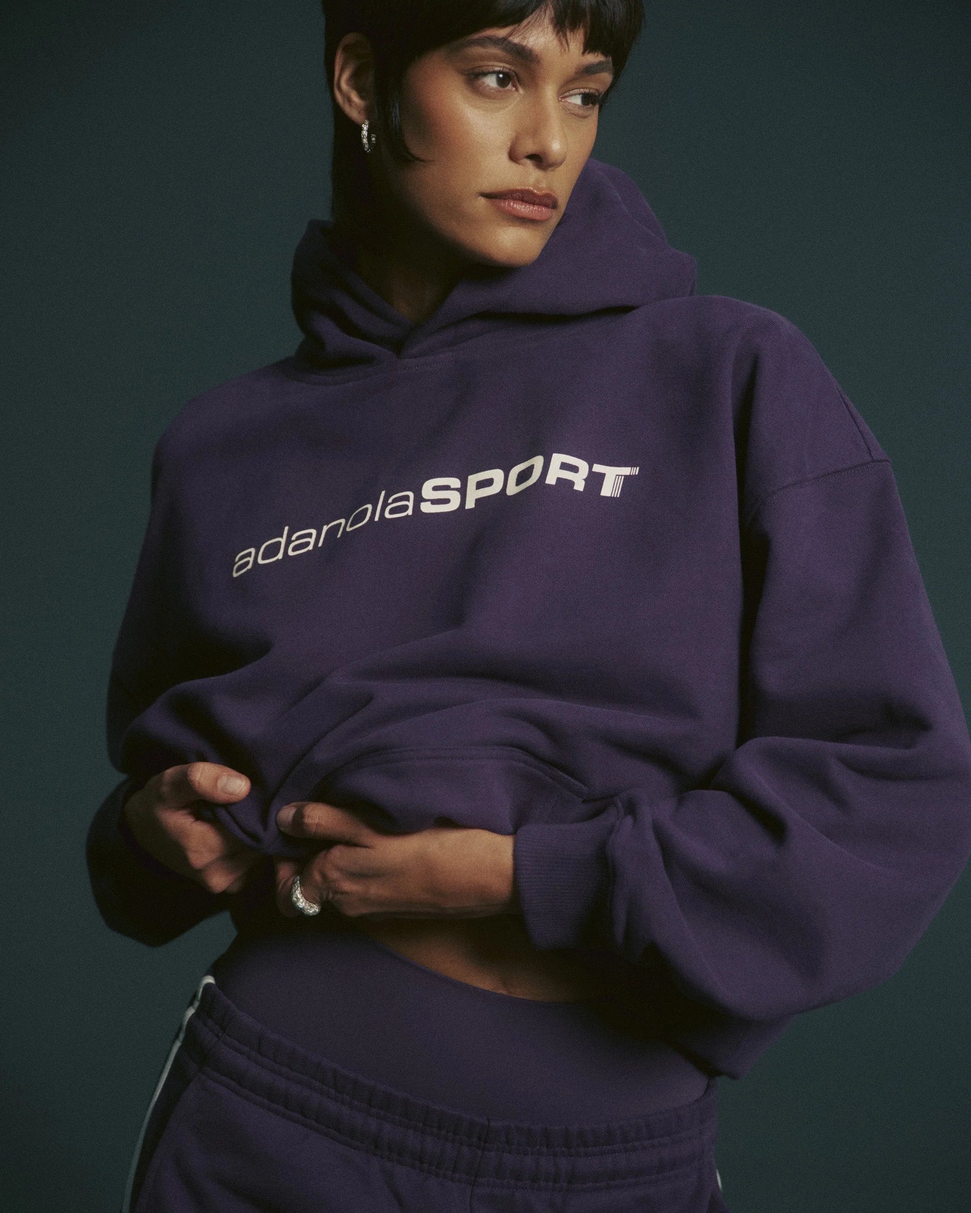 90s Sport Oversized Hoodie - Dark Plum