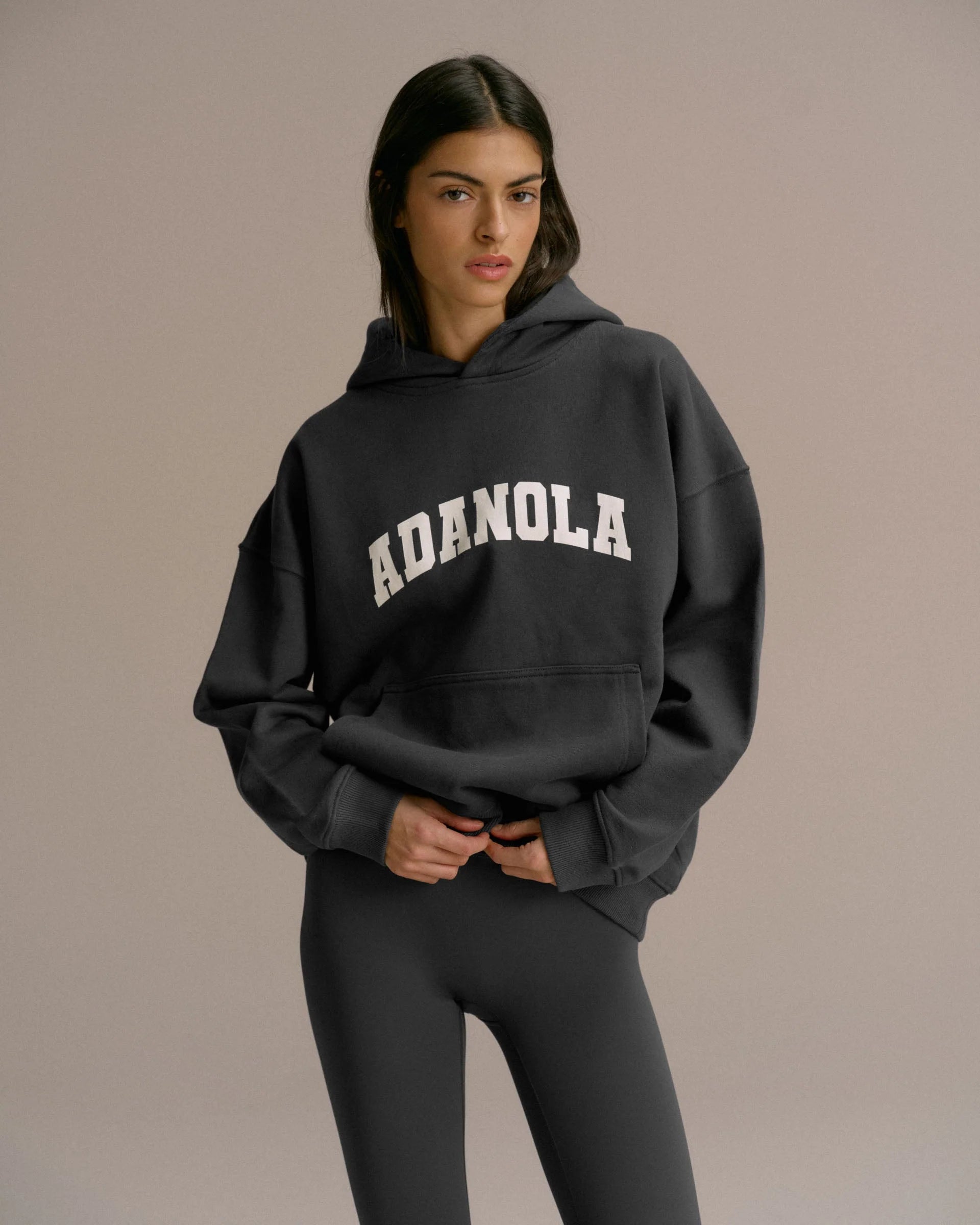 Varsity Oversized Hoodie - Graphite Grey/Marshmallow White