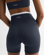 Ultimate Double Layer Crop Shorts - Midnight Blue/White