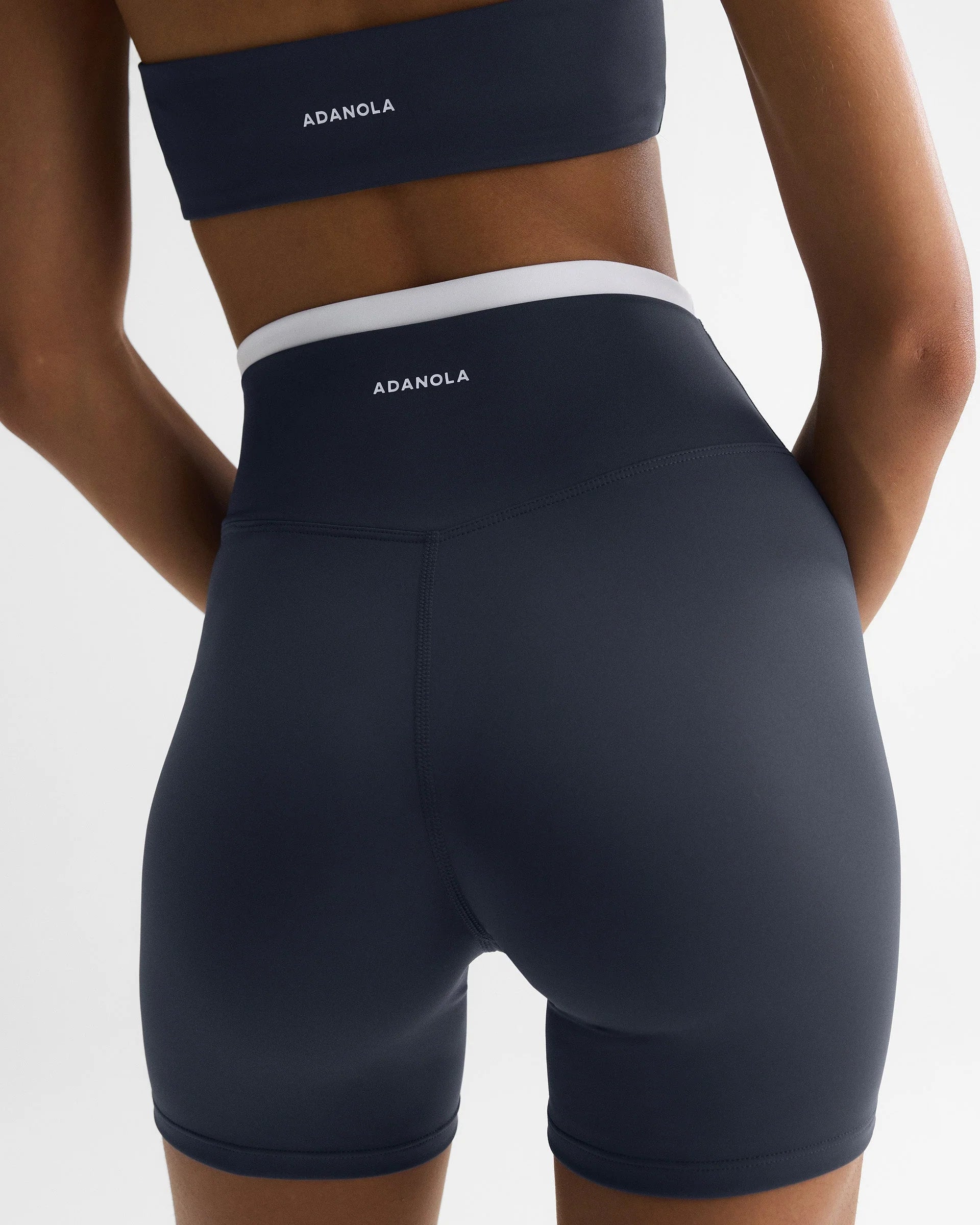 Ultimate Double Layer Crop Shorts - Midnight Blue/White