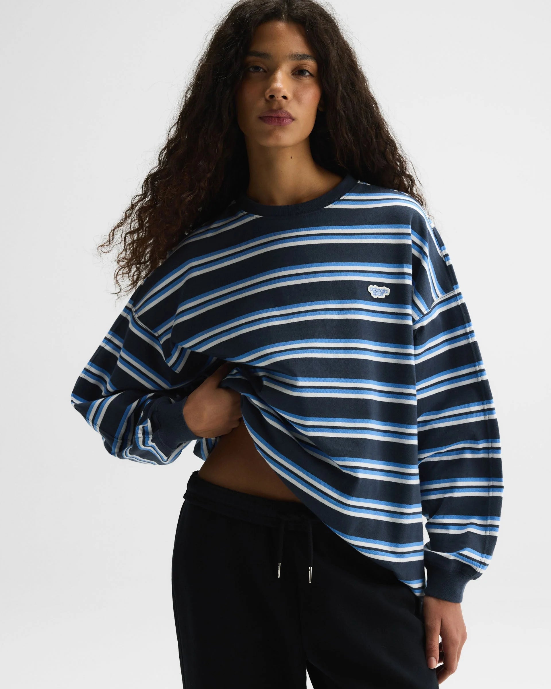 Stripe Long Sleeve T-shirt - Midnight Blue