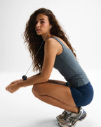 Soft Modal Rib Square Neck Cami Top - Storm Blue