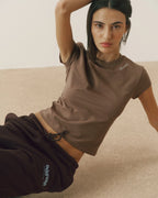 Signature Stitch Baby Tee - Dusty Brown