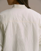 Drop Shoulder Reversible Bomber Jacket - Coffee Bean/Marshmallow White