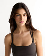 Ultimate Cross Back Top - Coffee Bean
