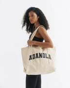 Varsity Tote Bag - Cream/Black