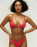 Contrast Triangle Bikini Top - Apple Red/Dark Red