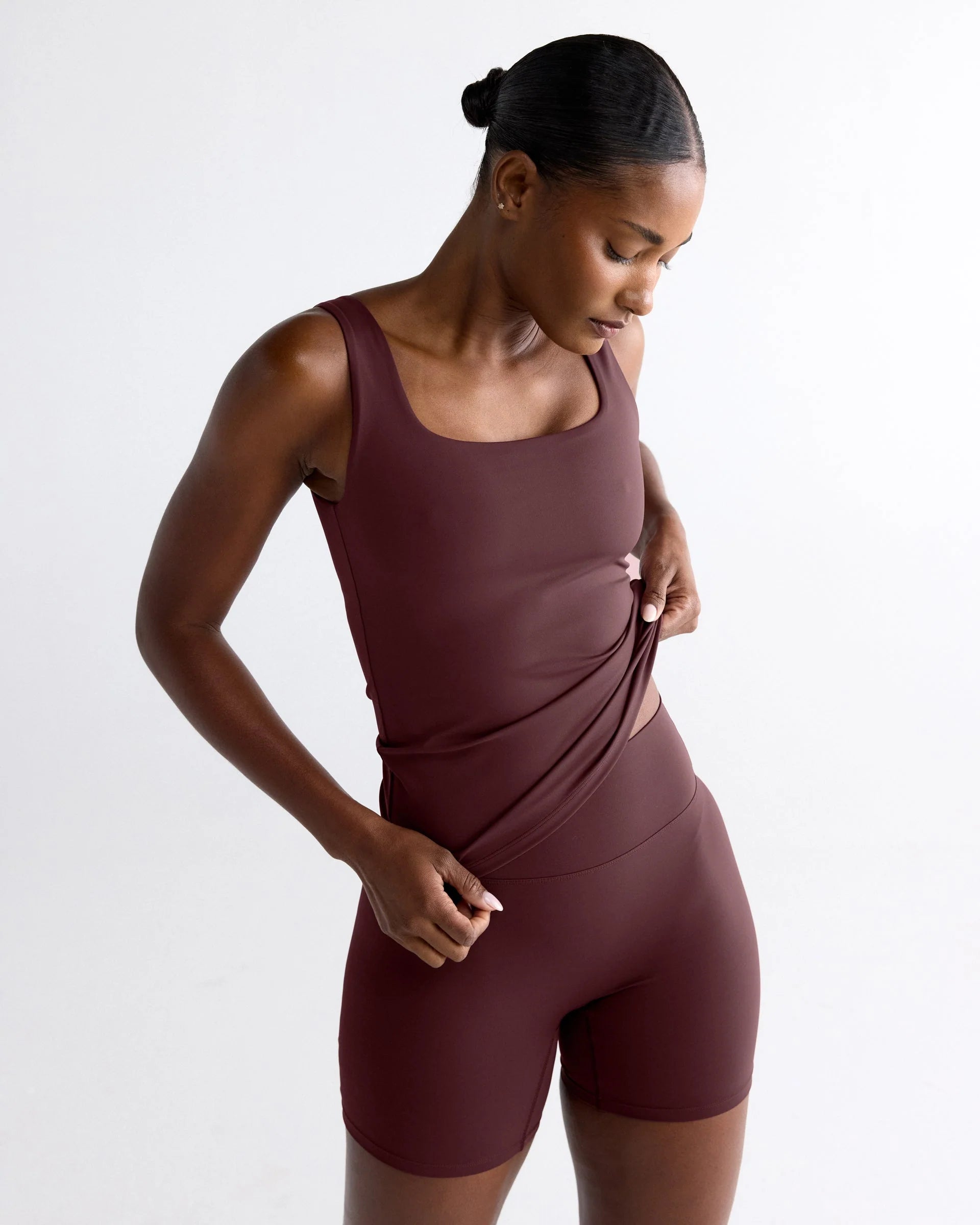 Ultimate Square Neck Top - Mulberry Red