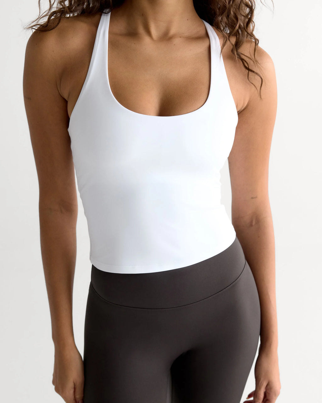 Ultimate Narrow Racer Back Tank - White