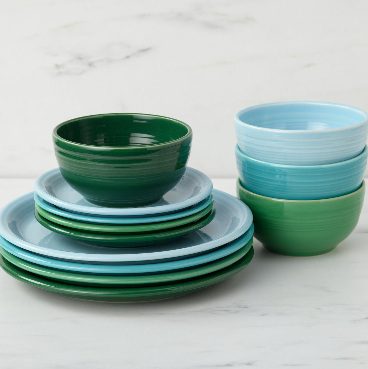 Mixed Aegean Bistro Coupe 12-Piece Dinnerware Set, Service for 4