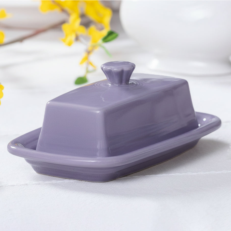 Lavender Extra Large Covered Butter Dish 8 1/8 Inch x 5 1/8 Inch