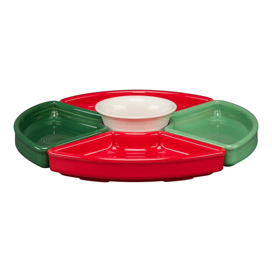 Christmas Mixed Color 5-Piece Color Entertaining Set 8 1/5 Inch