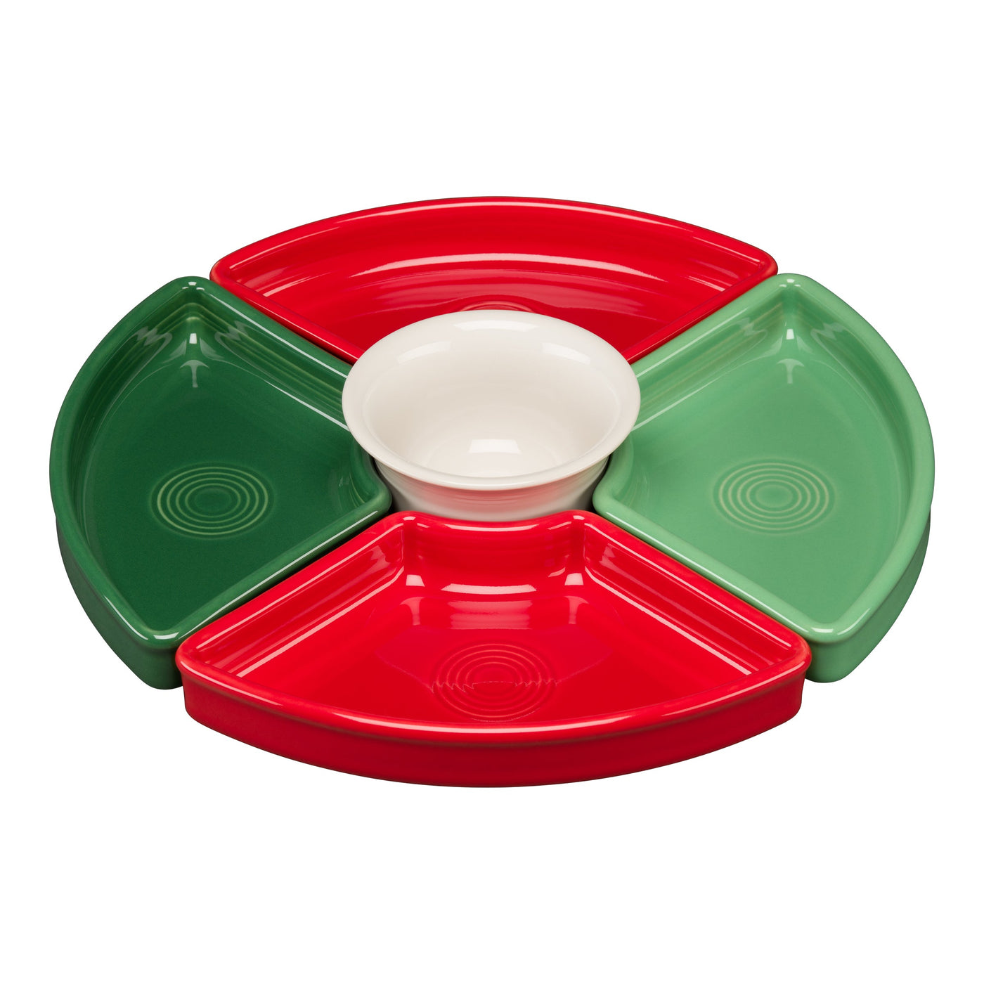Christmas Mixed Color 5-Piece Color Entertaining Set 8 1/5 Inch