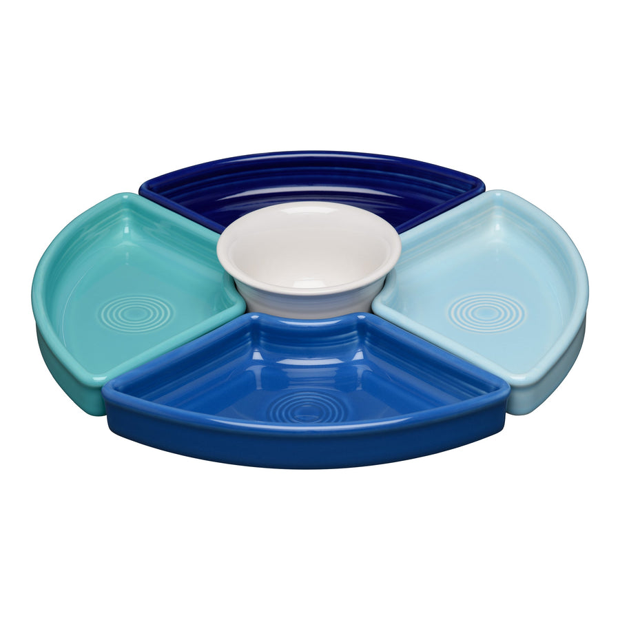 Coastal Blues 5-Piece Mixed Colors Entertaining Set 8 1/5 Inch