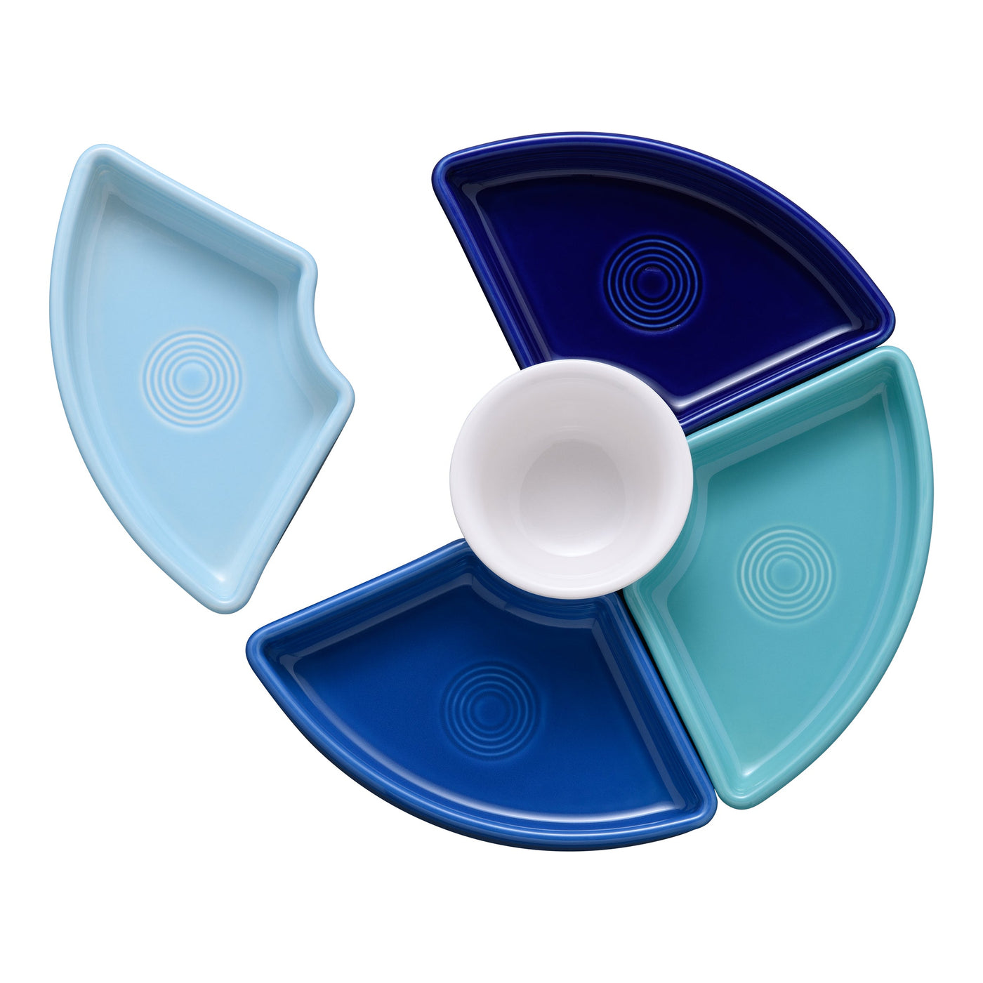 Coastal Blues 5-Piece Mixed Colors Entertaining Set 8 1/5 Inch