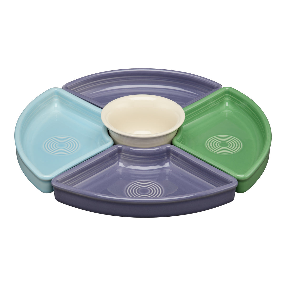 Lavender Bloom Mixed Color 5-Piece Entertaining Set 8 1/5 Inch