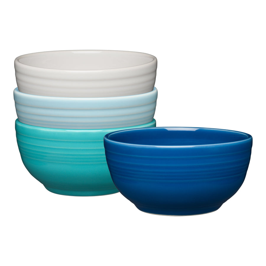 Mixed Coastal Blues Bistro Coupe 5 1/2 Inch Cereal Bowl 22 oz, Set of 4