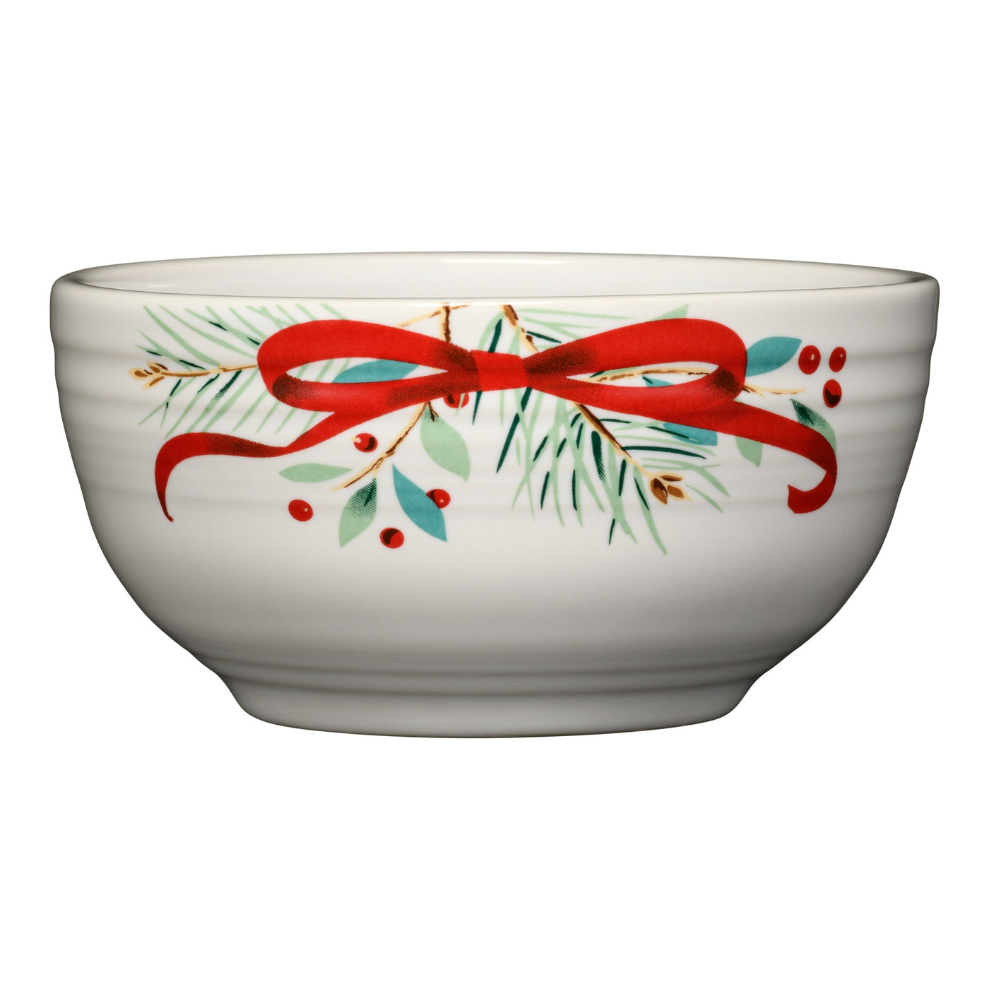 Holly Berry Christmas Garland Bistro Coupe 5 1/2 Inch Cereal Bowl 22 OZ