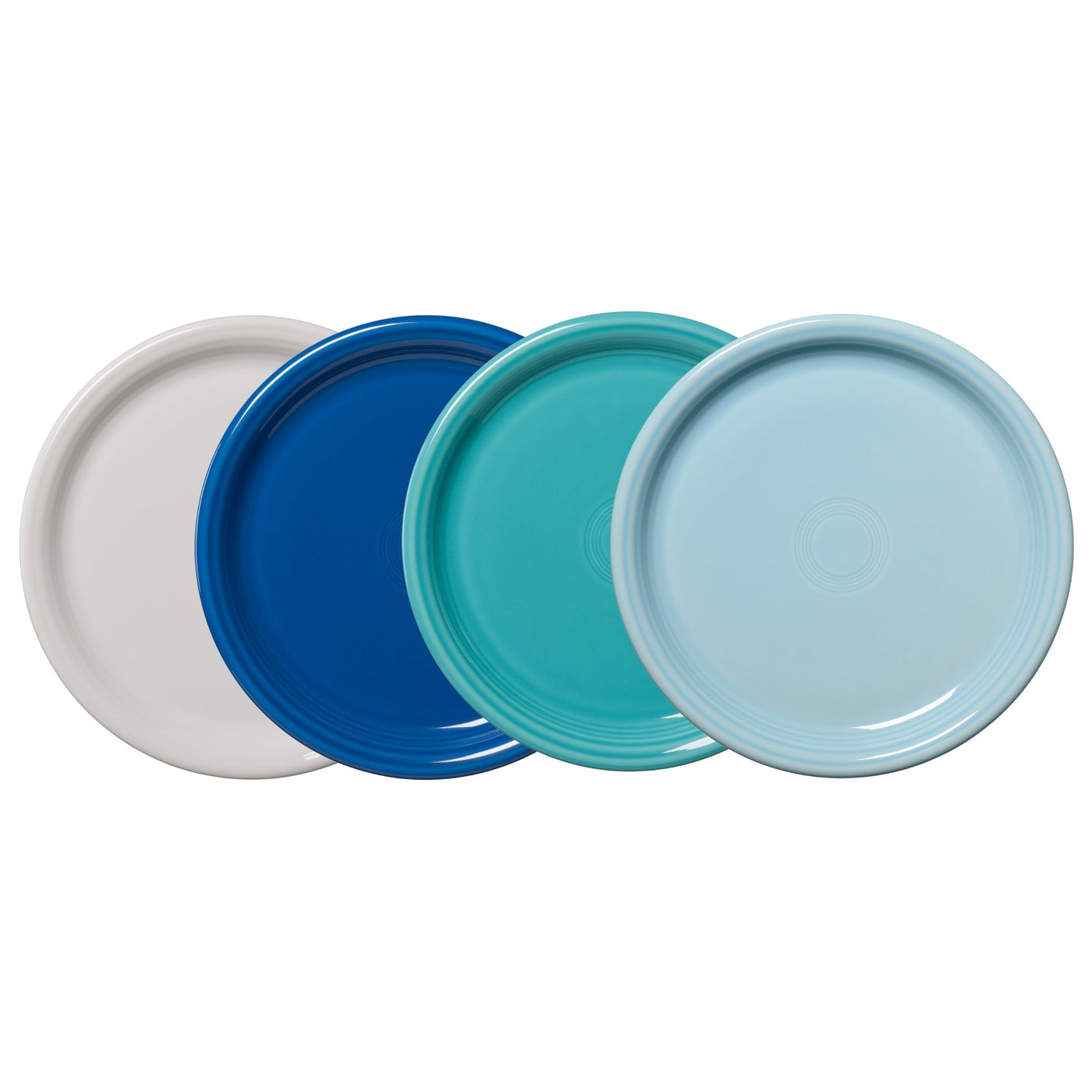 Mixed Coastal Blues Bistro Coupe 10 1/2 Inch Dinner Plate, Set of 4
