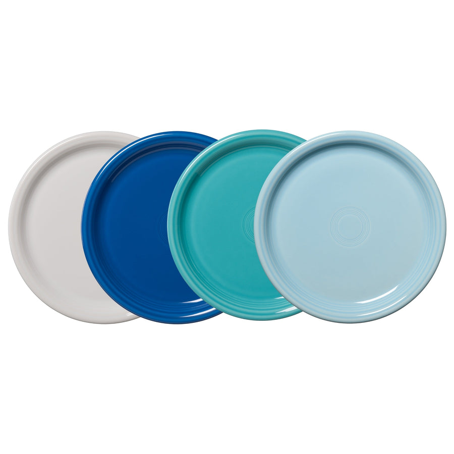 Mixed Coastal Blues Bistro Coupe 10 1/2 Inch Dinner Plate, Set of 4