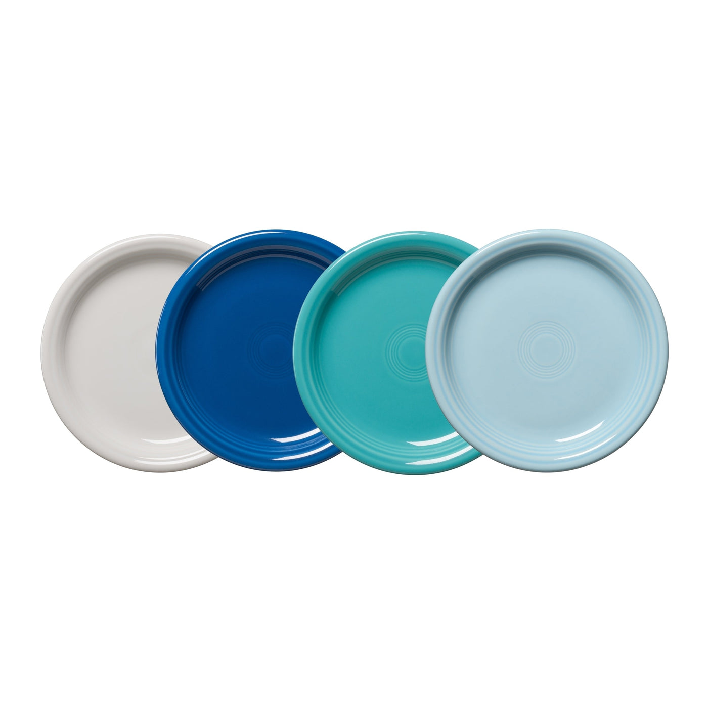 Mixed Coastal Blues Bistro Coupe 7 1/4 Inch Salad Plate, Set of 4