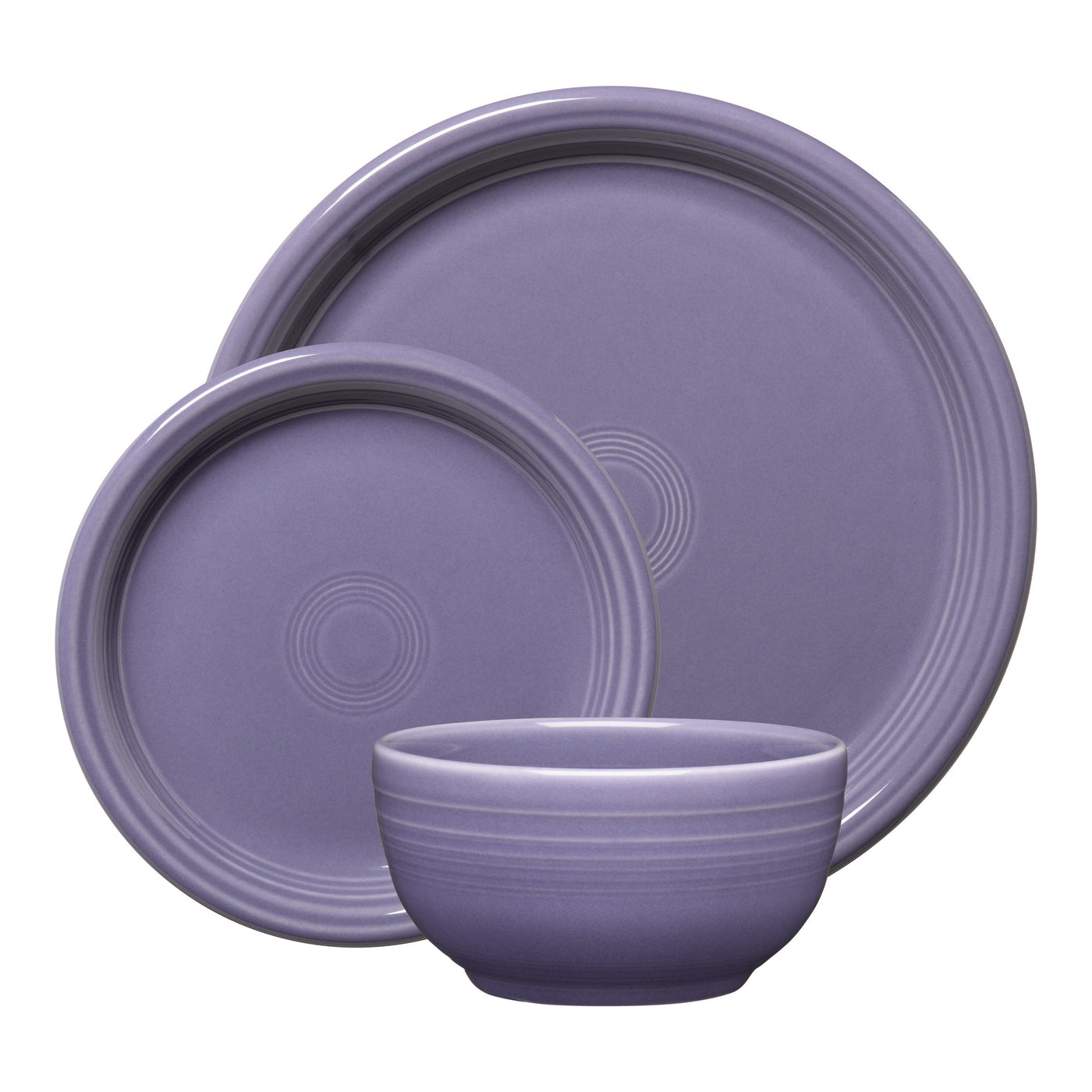 Lavender Bistro Coupe 3-Piece Dinnerware Set, Service for 1