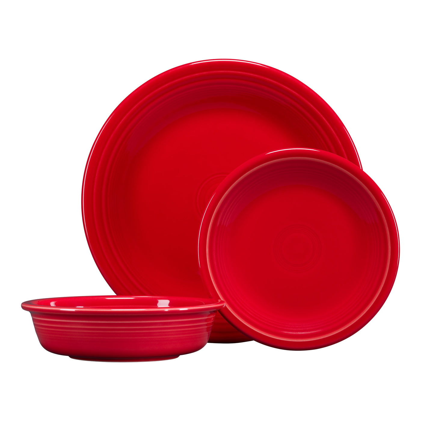 Classic Rim 3-Piece Dinnerware Set, Service for 1