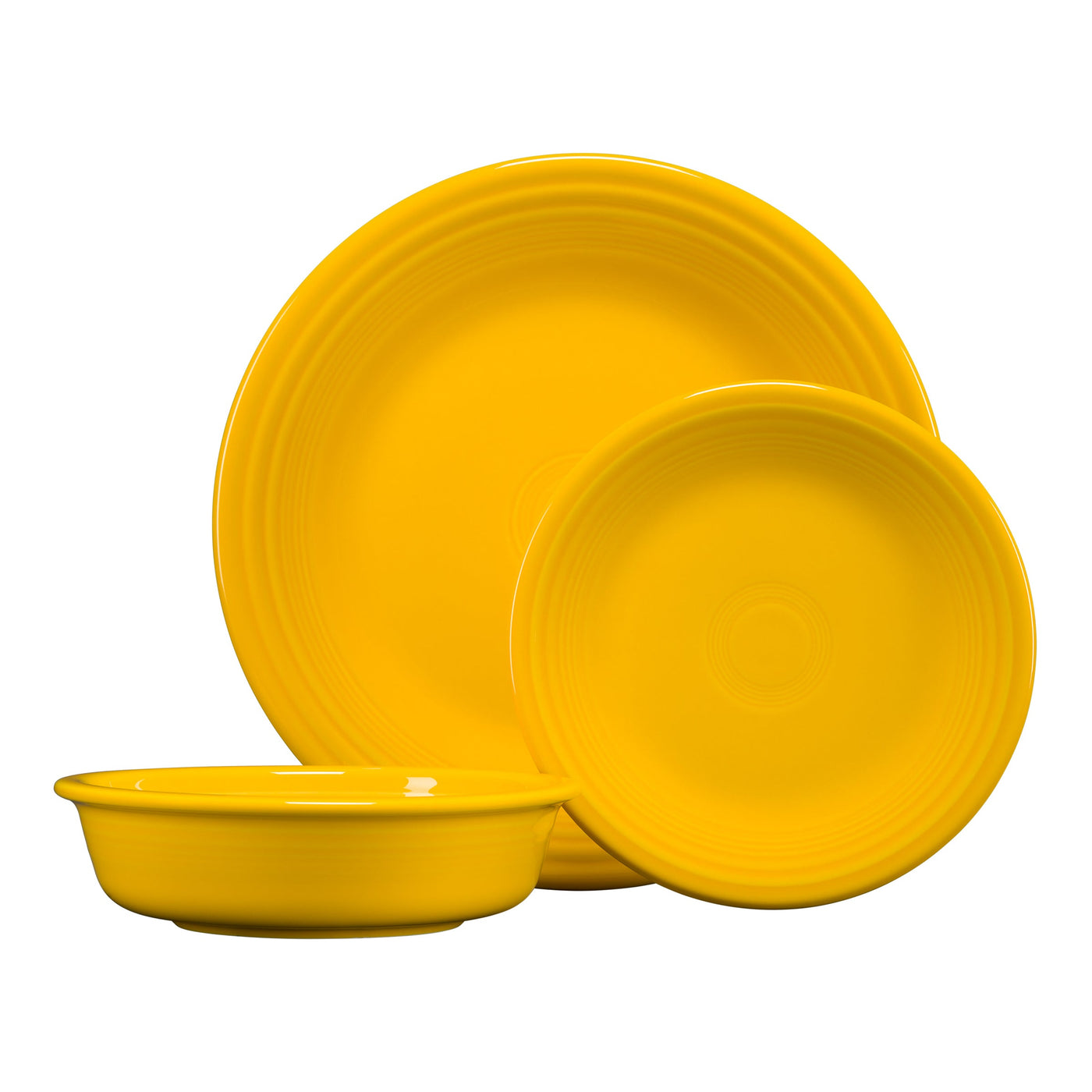 Classic Rim 3-Piece Dinnerware Set, Service for 1