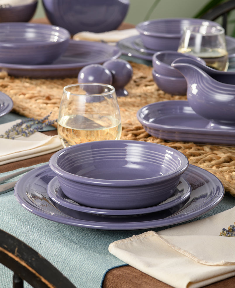 Lavender Classic Rim 3-Piece Dinnerware Set, Service for 1