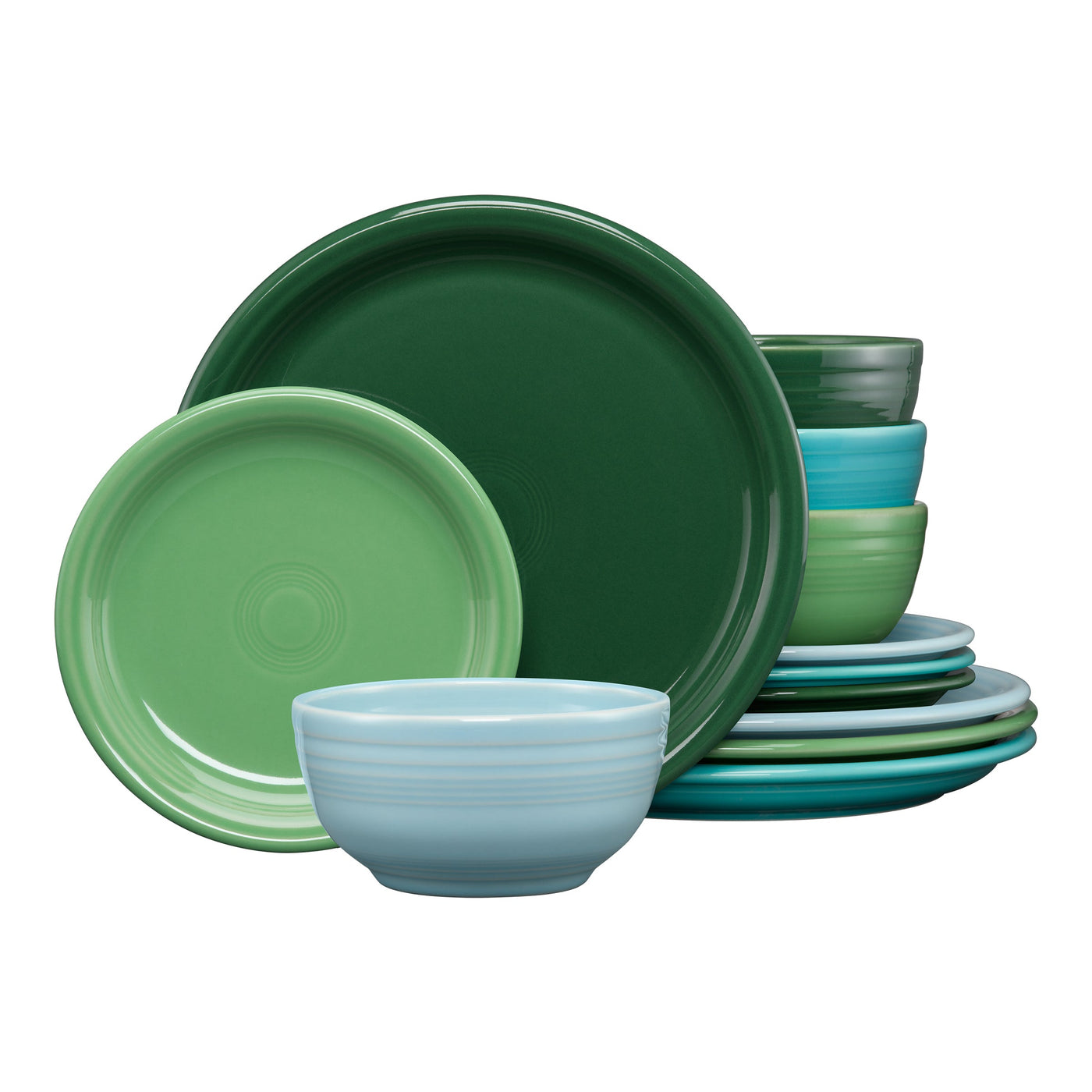 Mixed Aegean Bistro Coupe 12-Piece Dinnerware Set, Service for 4