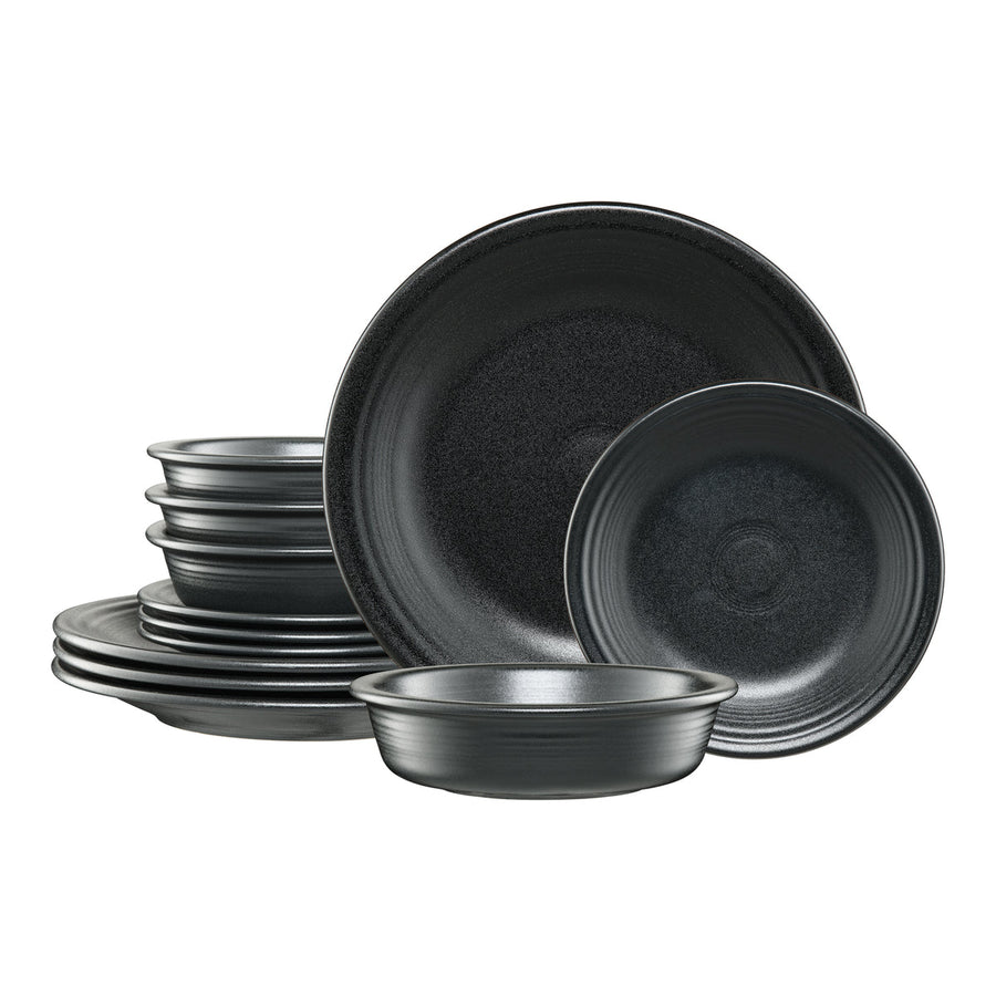Classic Rim 12-Piece Dinnerware Set, Service for 4, Foundry