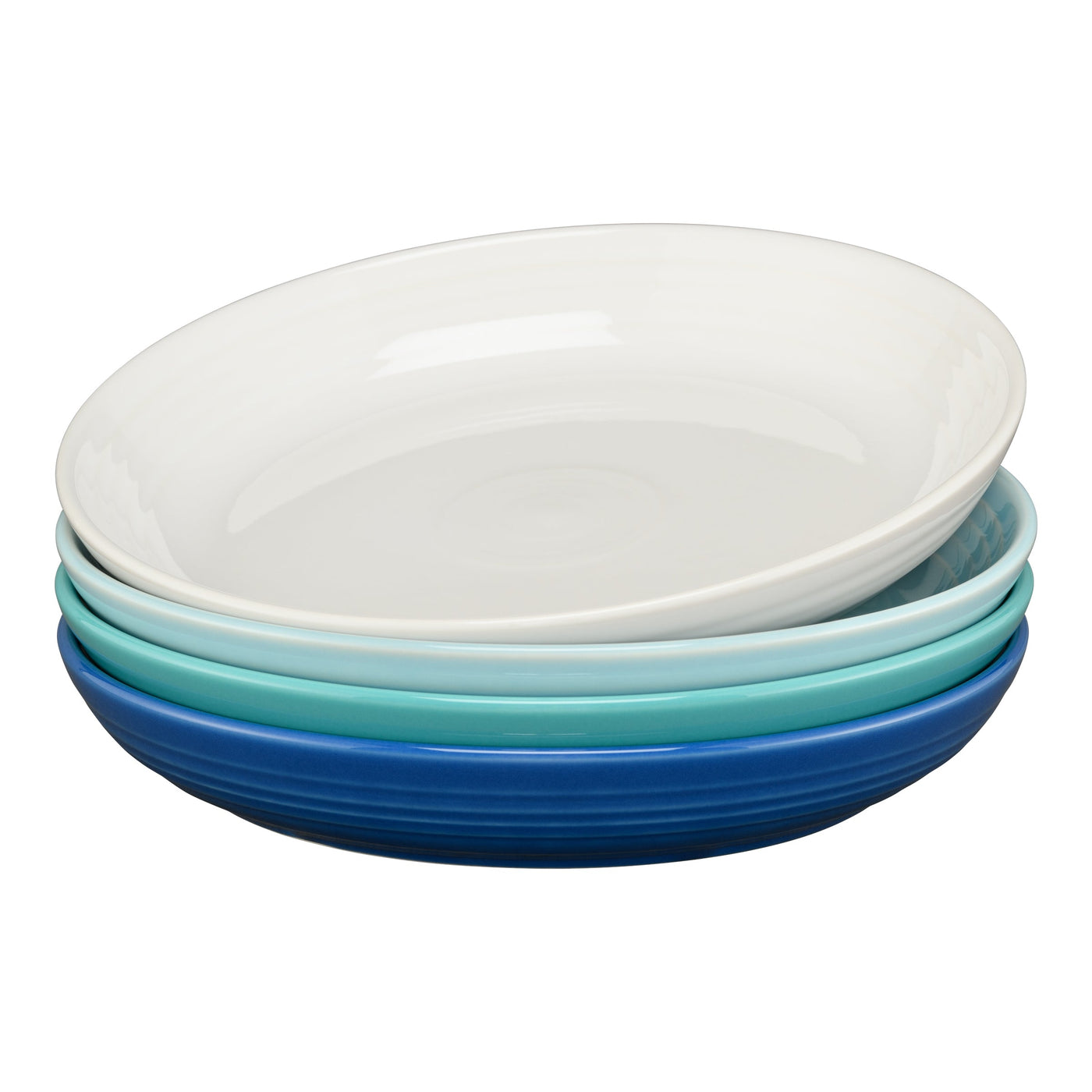 Mixed Coastal Blues Coupe 8 1/2 Inch Luncheon Bowl 26 OZ, Set of 4